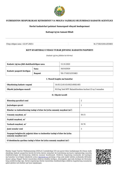 Payshanba sh 3 xonali uy sotiladi