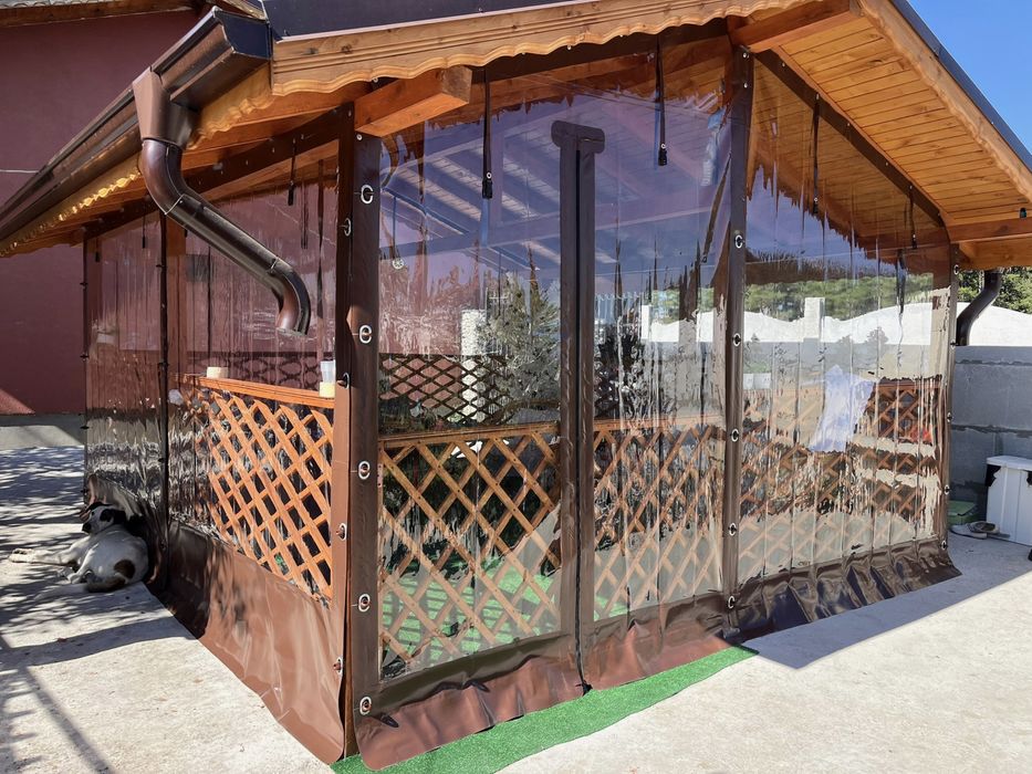 Ветроупорни завеси тенти сенници PVC винил кристал шатри навеси найлони меки стени ветробрани