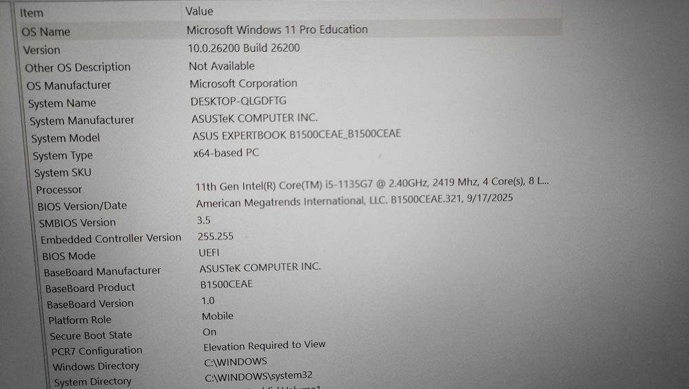 Лаптоп Asus Powerbook B1500C i5/FHD/ 256gb SSD/ 8gb ram