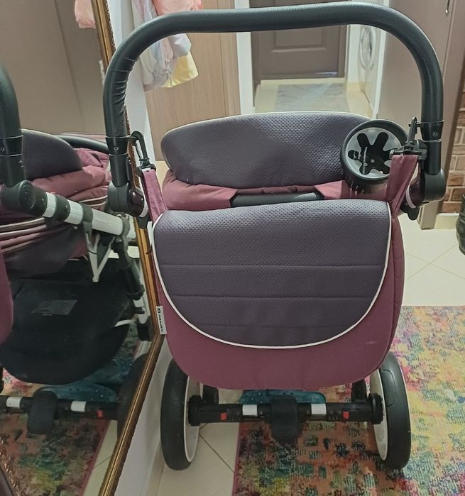 Cărucior Adamex 3 în 1 – roți cu suspensie, stare foarte bună