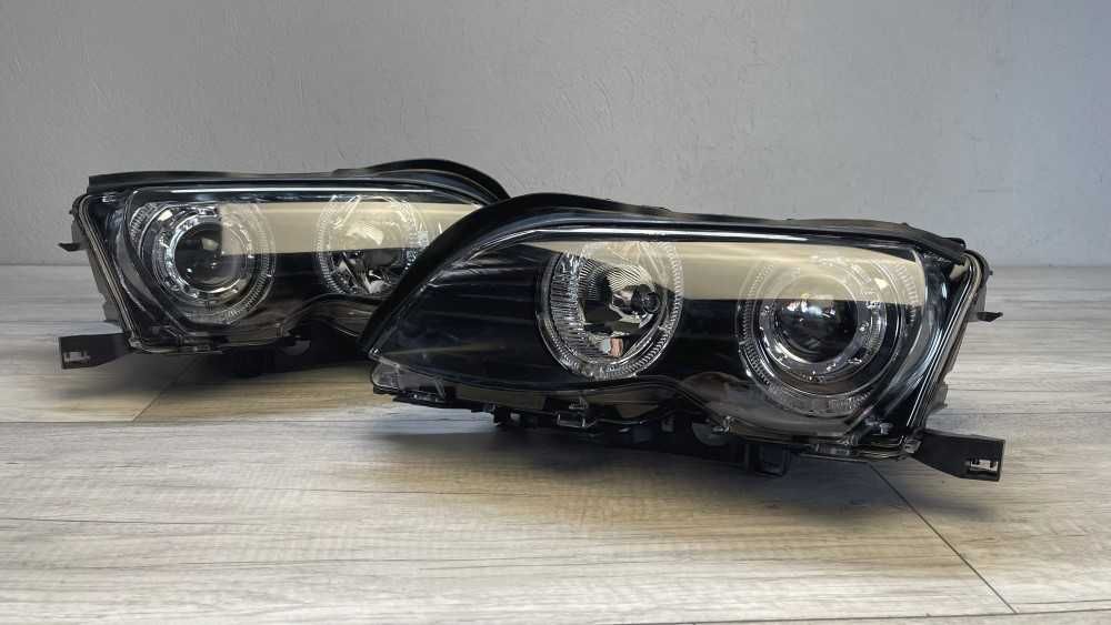 Far faruri BMW E46 FL Angel Eyes LED negru NOU