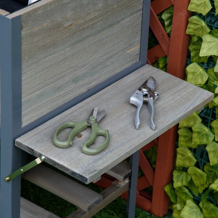 Саксия Outsunny с повдигната леха с 2 сгъваеми рафта Долен рафт