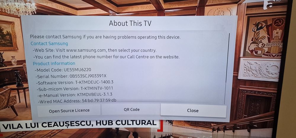 TV Samsung 139cm curbat