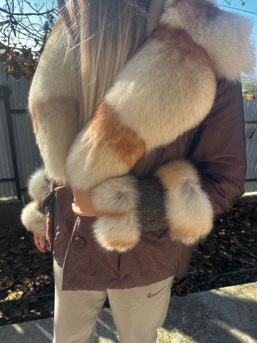 Geacă guler vulpe deosebită mărimea M-L