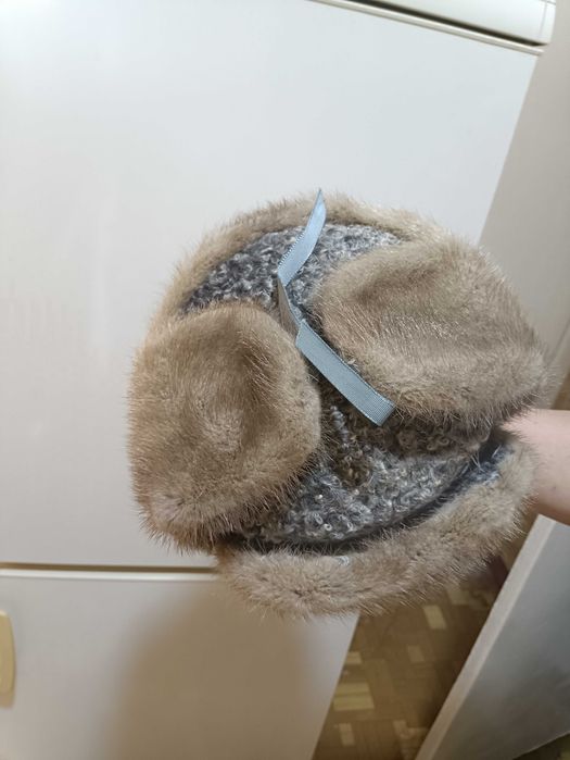 Шапка женская норка + каракуль