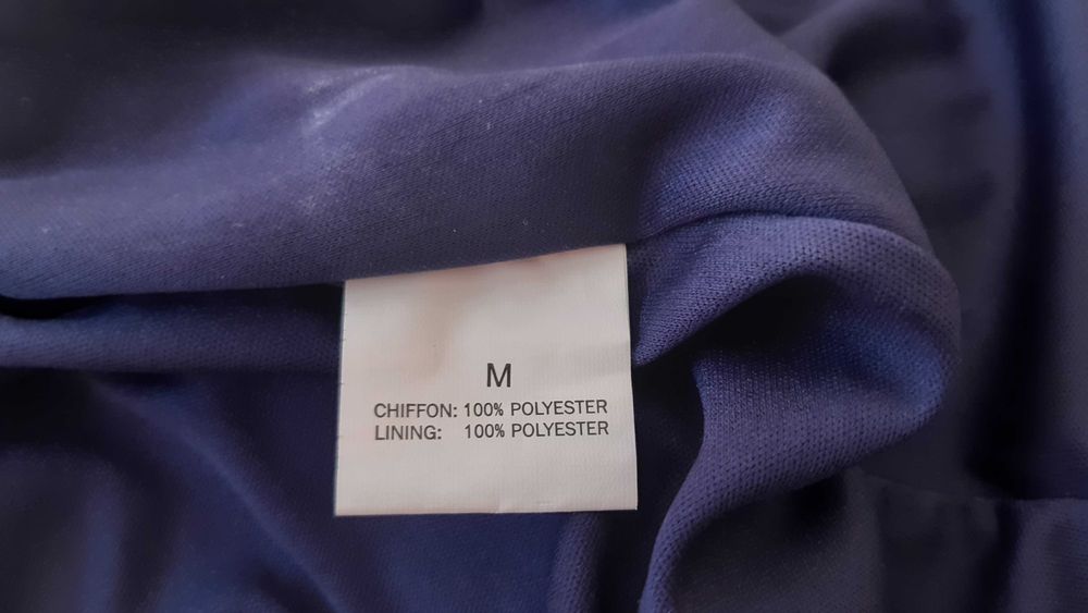 Дълга официална тъмно синя рокля, размер М