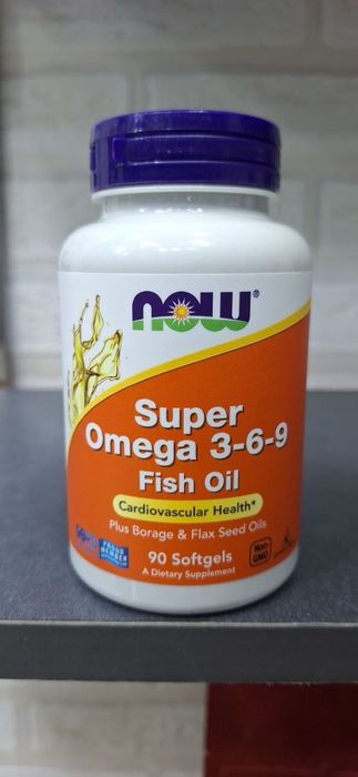 NOW Super Omega 3-6-9 90 Softgels – Original, Yangi (USA)