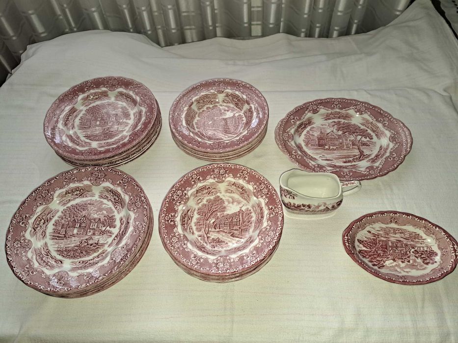 set de masa serviciu farfurii portelan englezesc Grindley 12 persoane