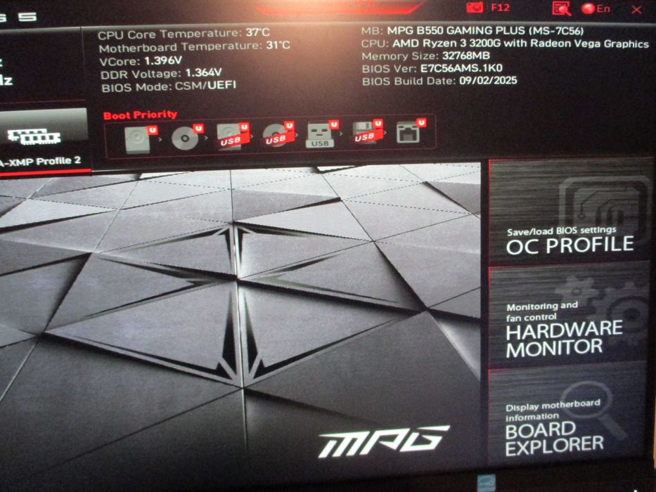 Дънна платка MSI MPG B550 GAMING PLUS, сокет АМ4