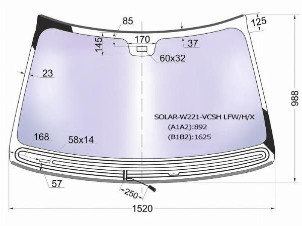 Стекло лобовое Mercedes-benz S 300