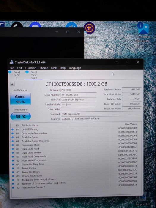 7300MB/s 1TB Crucial T500 SSD Gen4 NVMe M.2