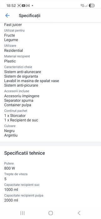 Storcator de fructe 800 w