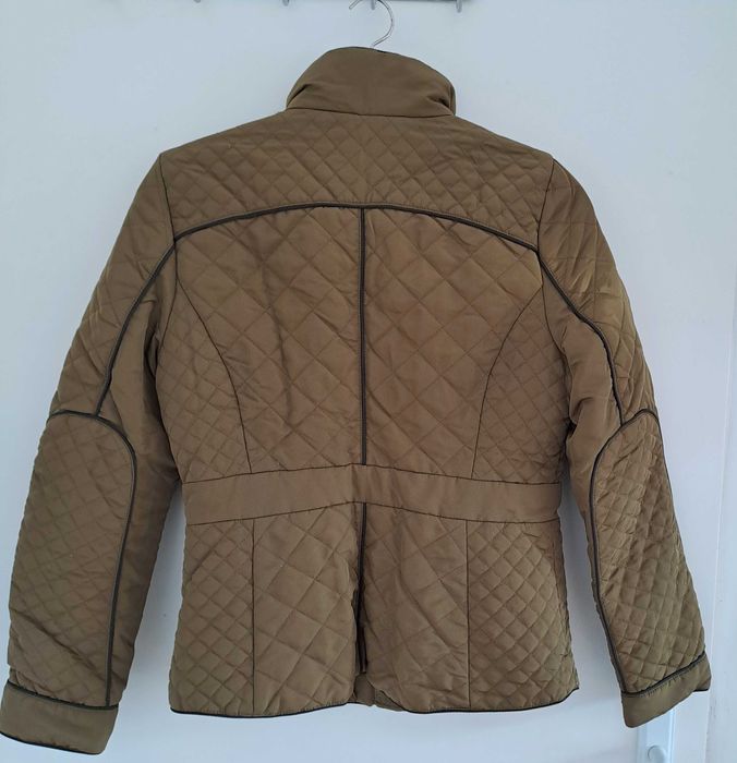 Стилно дамско яке - маслинено зелено