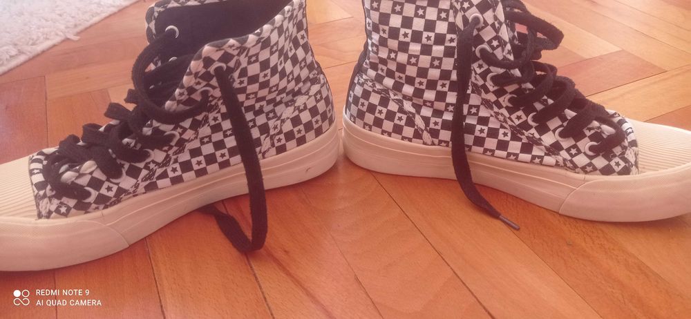 Кецове ZARA 38 черно бяло+ подарък чехли