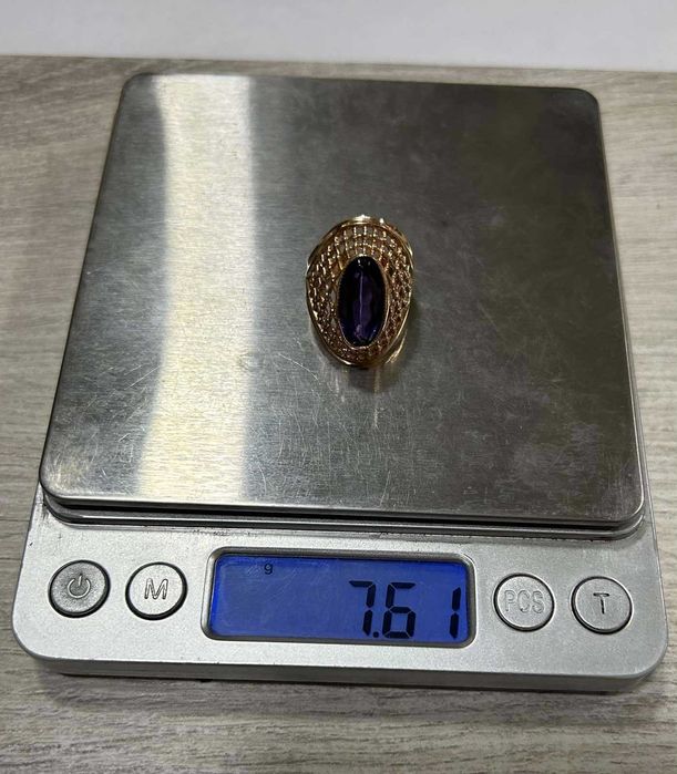 Златен пръстен 14 К 583 /7.61 гр./ Корунд /СССР от 1958