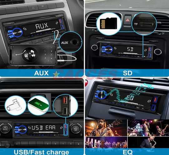 Автомобилна стерео система Bluetooth, едно-DIN LCD аудио радио с регулиране на яркостта