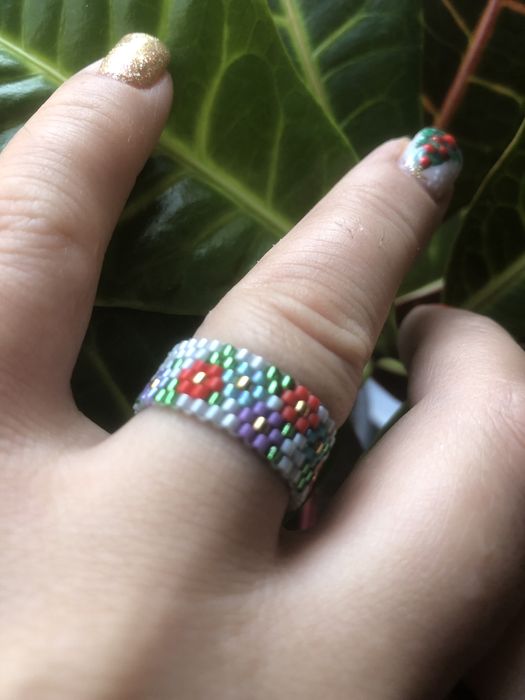 Inele handmade din bilute miyuki ,bilute aur de 14k  si miyuki placate