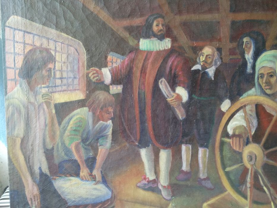 Продавам антикварна картина Средновековни крепостни мотиви 4