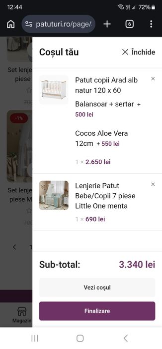 Patut copii (Marvis)Arad alb natur 120 x 60 
Patut bebelusi Arad alb 1