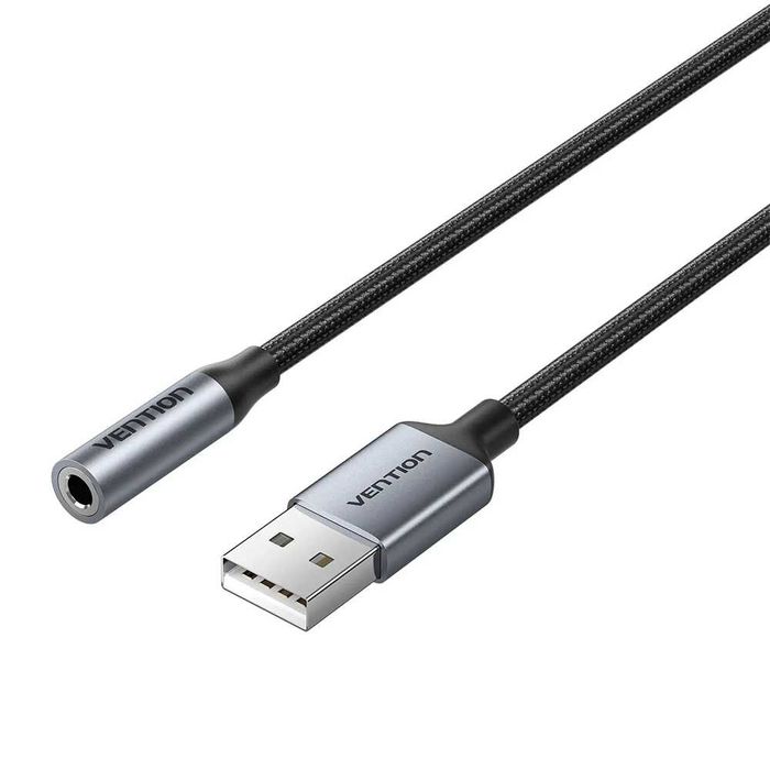 Външна звукова карта USB Sound card 1-Port 0.25M Gray Vention