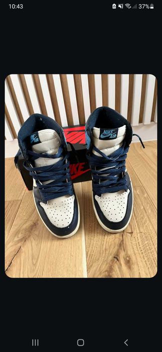 Papuci Nike air albi/ albastri
