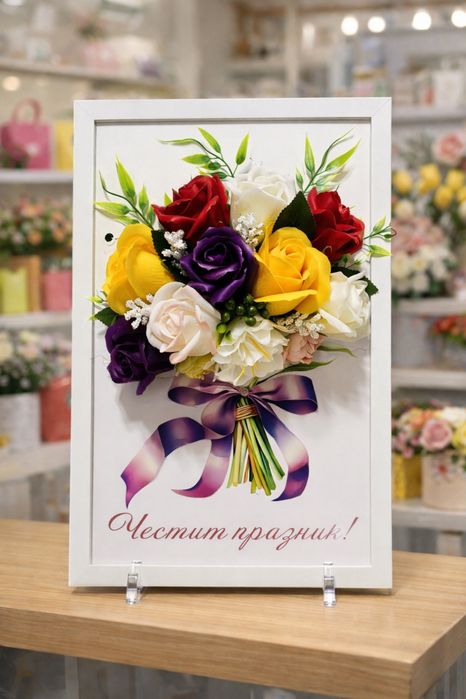 Картина със сапунени рози / подарък 8 март