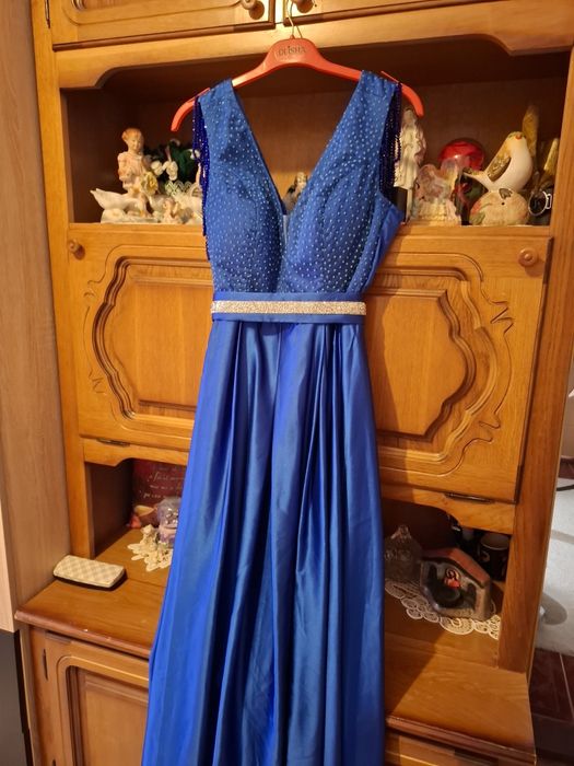 Rochie lunga albastru regal
