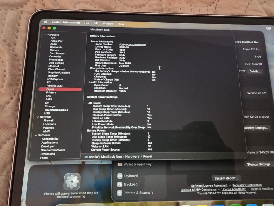 MacBook Neo 256GB Розов ГАРАНЦИЯ 6 ЦИКЪЛА