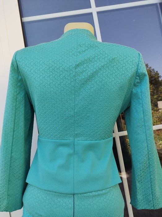 Taior Compleu Sacou Fusta Elegant Office Turcoaz Elastic