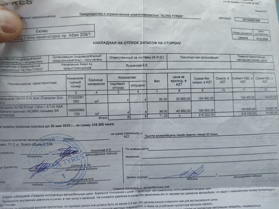 Комплект дисков с шинами летними