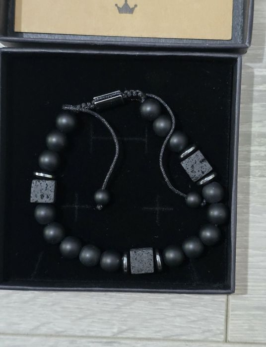 Brățară CheersLife cu mesaj „To My Son” – pietre onix & lavă 8mm