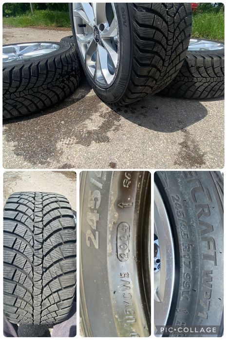 Нови зимни гуми с джанти 17”/5х112/Mercedes,Audi,Skoda,BMW/245/45/17