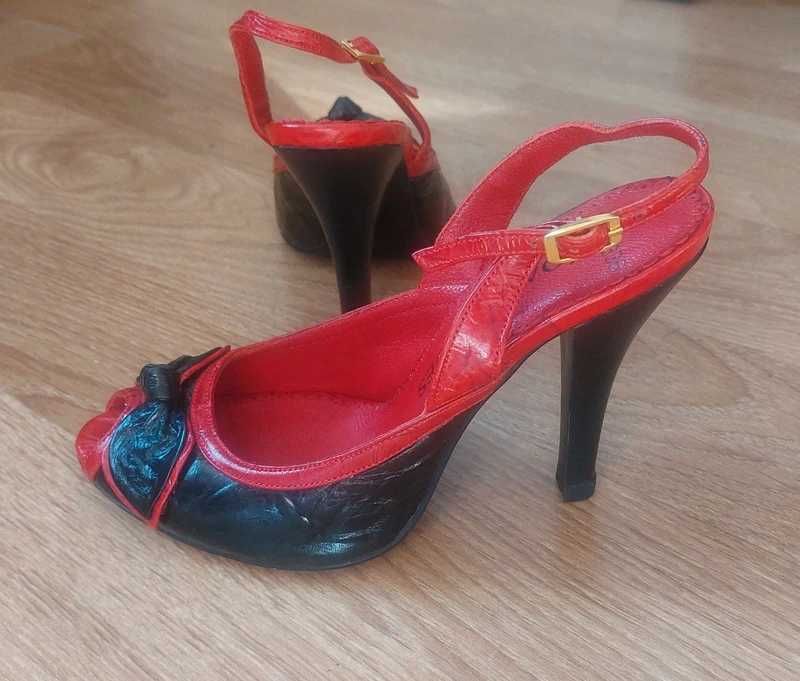 Pantofi din piele cu toc cui