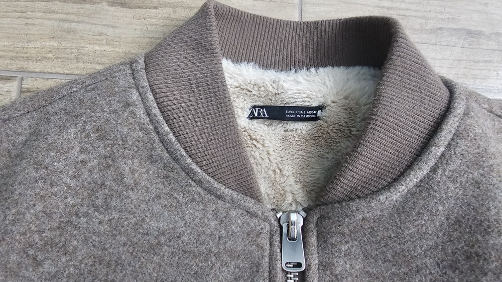 Мъжко зимно яке ZARA, бежово-кафяво, р-р L/42