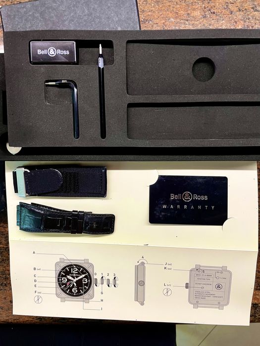 Златен ,часовник! Bell&Ross BR 01-97 RESERVE de MARCHE Rose Gold 18 k