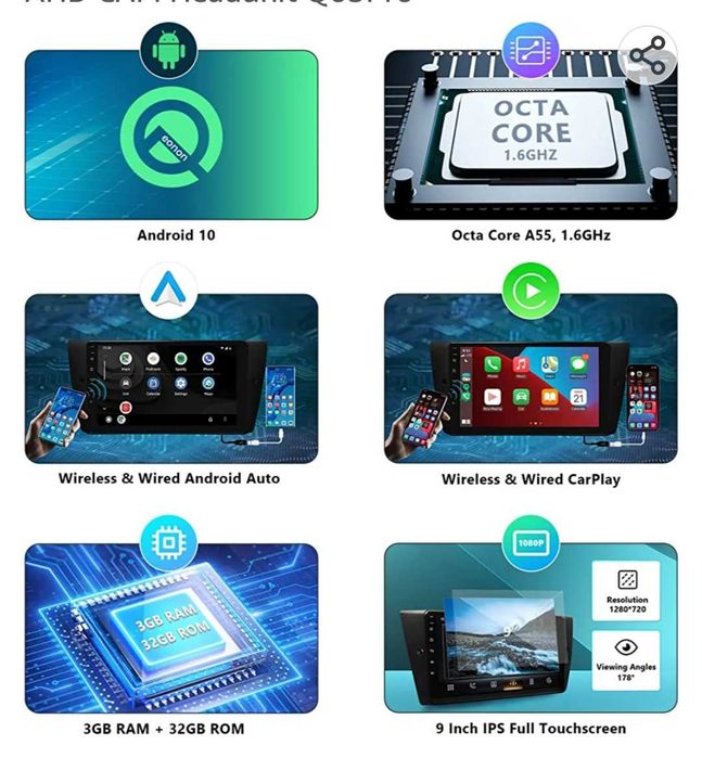 EONON 9 инча Android 10 Стерео за кола за BMW 3