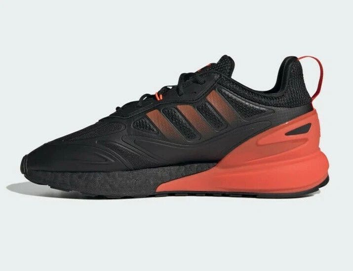 NEW Adidas Originals ZX 2K Boost 2.0 Eu48 Shoes GZ7735 Black Orange Men`s Black/Solar Red/Solar Red