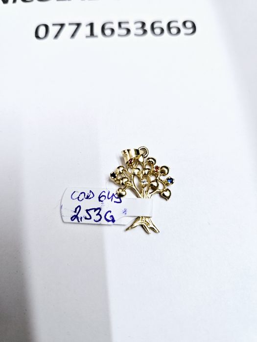 Vand pandantiv din aur 14 k 2.53 g cod 649