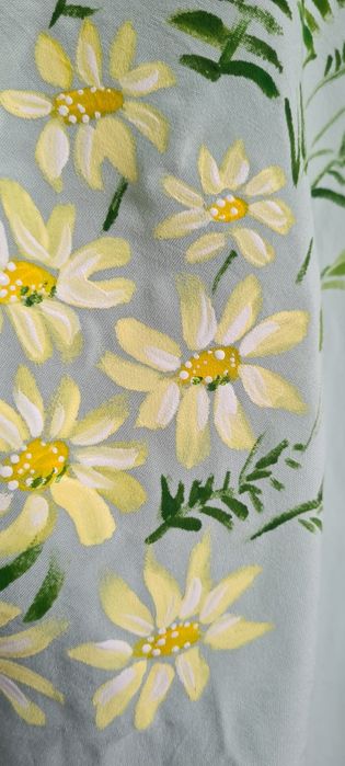 Bluza unicat cu pictura florala,culori textile