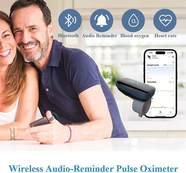 Bluetooth пулсомер  за измерване на нивото на кислород и пулс ViATOM