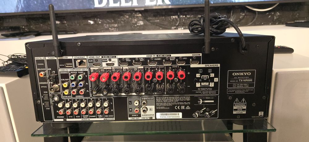 Receiver 7.2 Onkyo TX-NR686 Dolby Atmos Wifi Bluetooth 4k Tidal Phono
