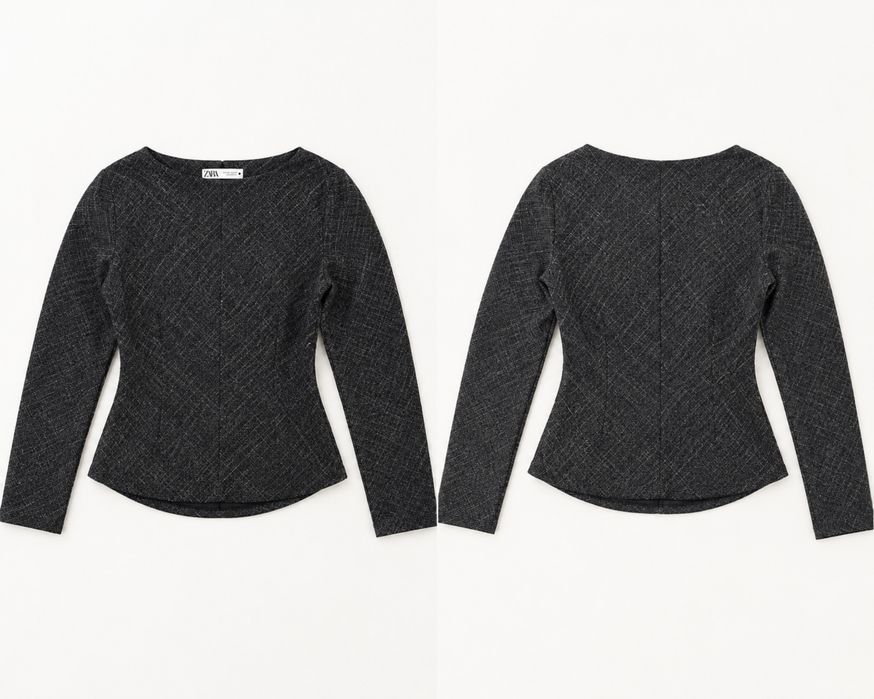 Zara дамска блуза с дълъг ръкав – XS – черна