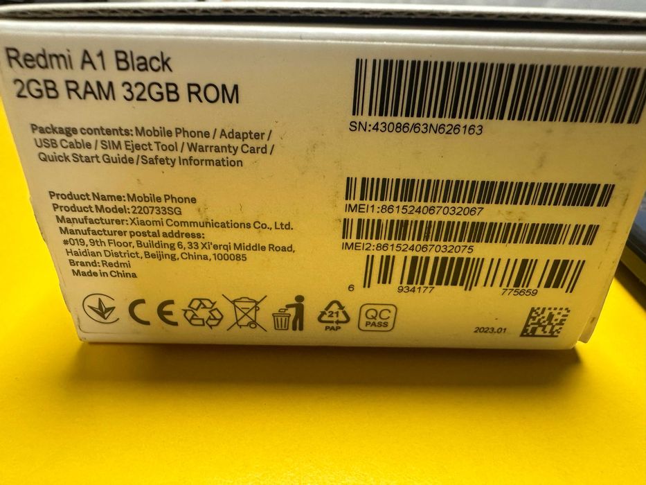 Смартфон Xiaomi Redmi A1, 32GB, 2GB RAM, 4G, Черен