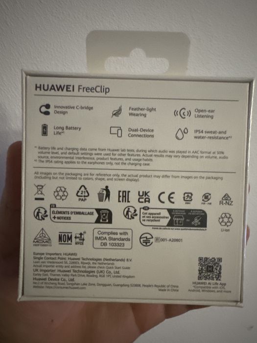 Casti Huawei FreeClip sigilate