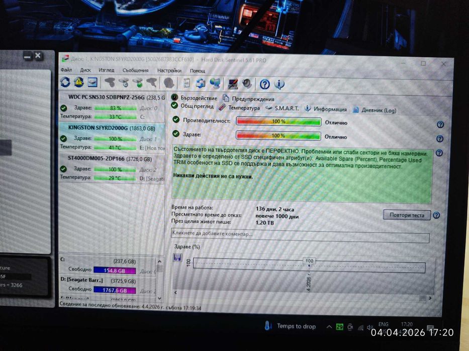 SSD 2TB Kingston Fury Renegade M.2 SFYRD/2000G