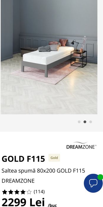 Vand Saltea spumă 80x200 GOLD F115 DREAMZONE