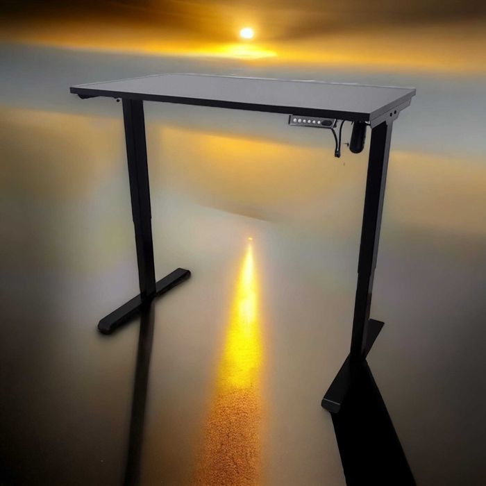 Birouri reglabile electric pe inaltime ALB cu blat Stejar 137x67 Promo