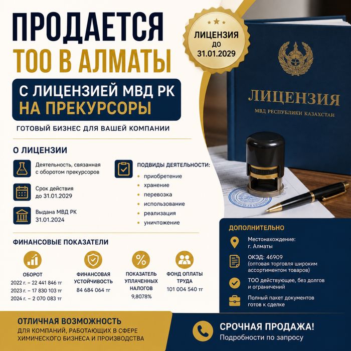 Продам ТОО, зар-но в 2022 г.