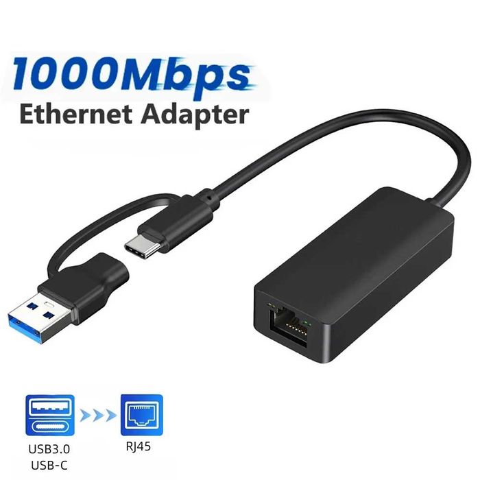 Usb3 ,type-c to lan переходник, lan adapter, сетевая карта 1GB - 2.5Gb
