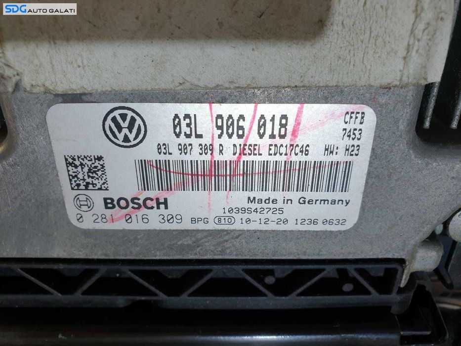 Kit Pornire ECU Calculator Motor Cip Cheie si Ceas Ceasuri Bord cu Imobilizator Volkswagen Jetta 4 2.0 CFHC CFFB 2011 - 2018 Cod 03L906018 02081016309 5C6920970AX 5C6920970A [L4440]
